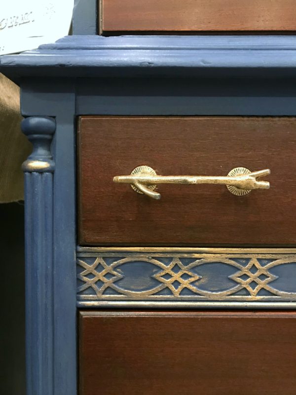 GENTLEMAN'S BLUE HIGHBOY WITH GILDING WAX