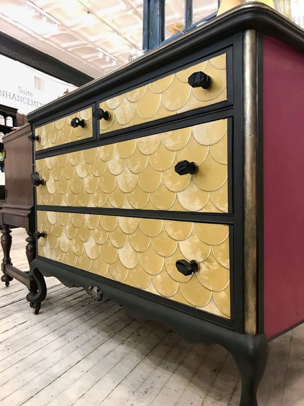FOUR DRAWER DRESSER ON WHEELS