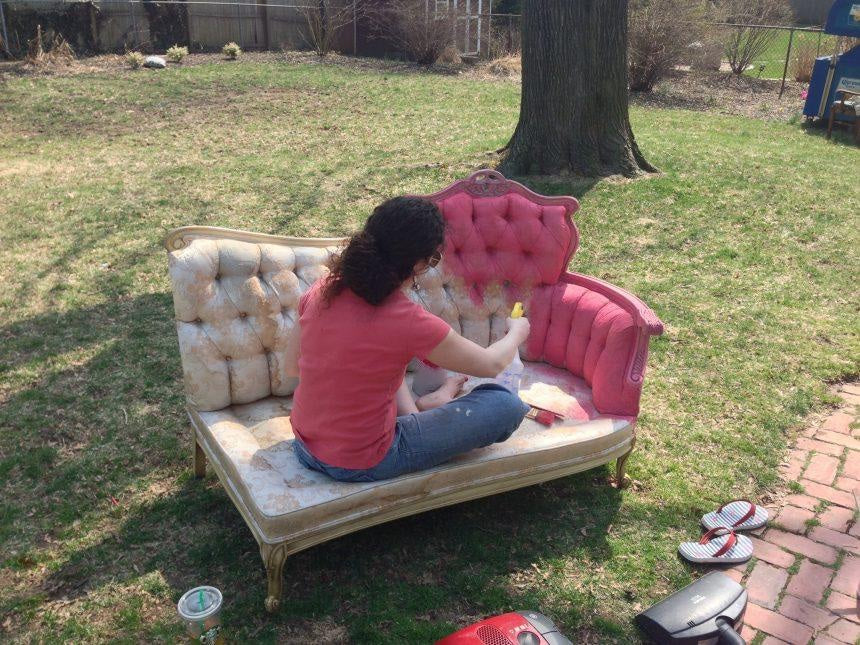 Painting Fabric with Matte Finish Chalk Type Paint